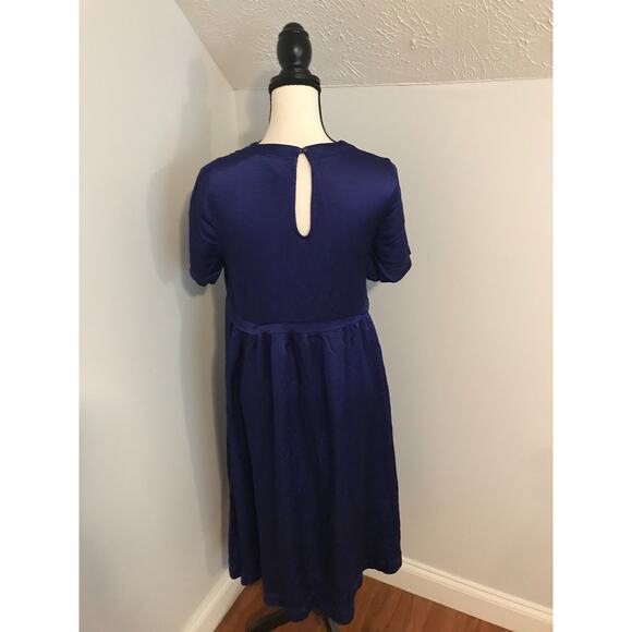 Anthropologie Maeve Jimena Short-Sleeve Sapphire Blue Midi Dress - Extra Small - Picture 3 of 11